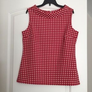 Talbots Red and White Checkered Sleeveless Top Size S